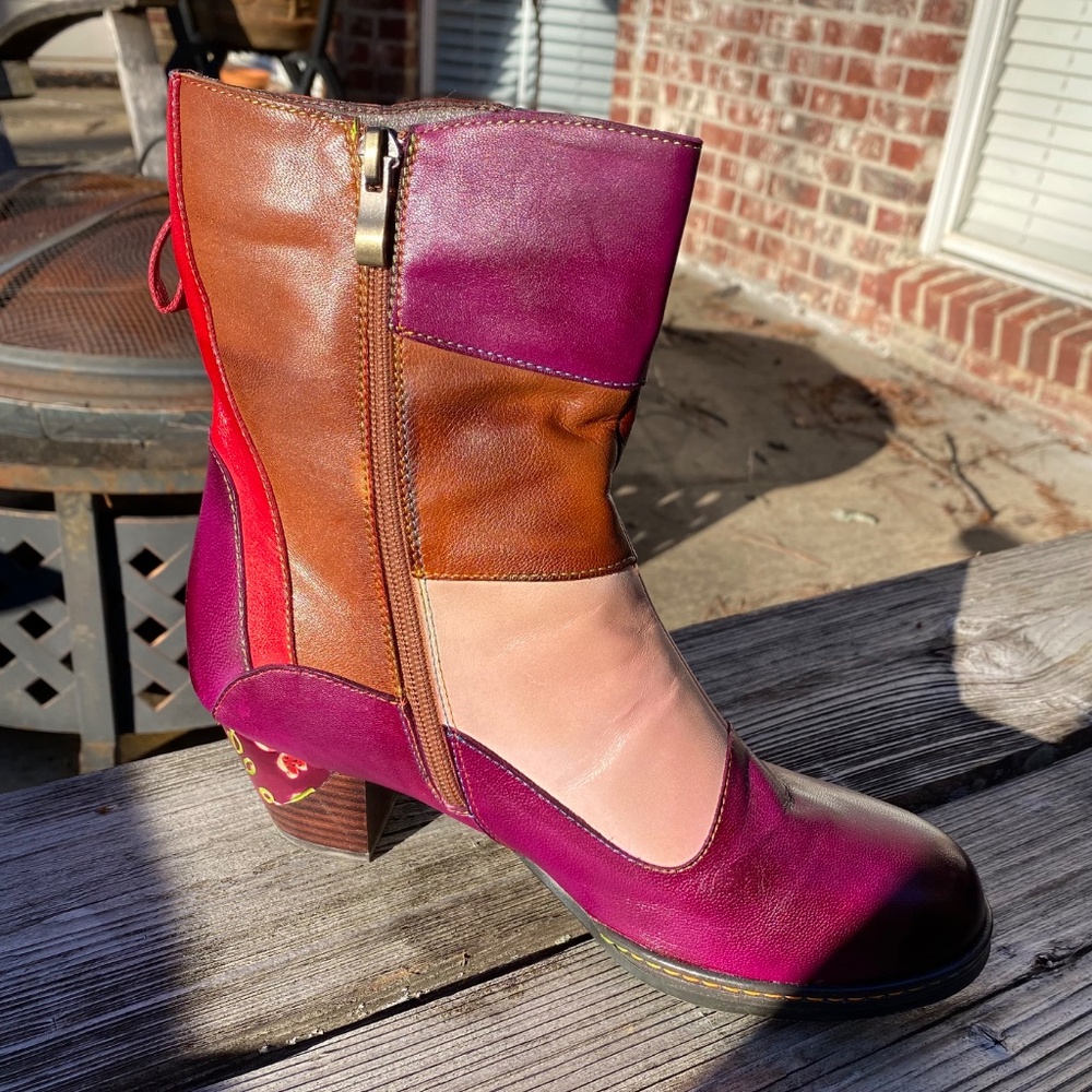 ♥️ HOST PICK! 🤎 Colorful Lace Up Boots - Picture 3 of 6